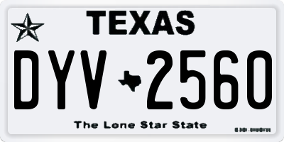 TX license plate DYV2560