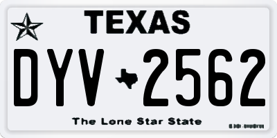 TX license plate DYV2562