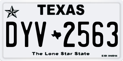 TX license plate DYV2563