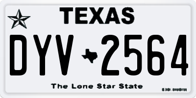 TX license plate DYV2564