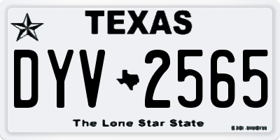 TX license plate DYV2565