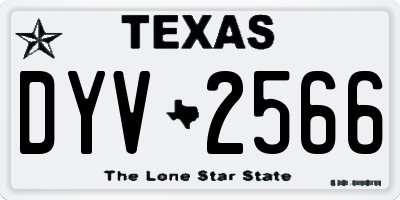 TX license plate DYV2566