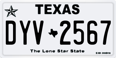 TX license plate DYV2567