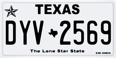 TX license plate DYV2569