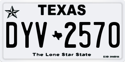 TX license plate DYV2570