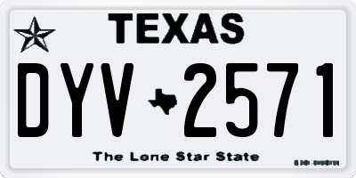 TX license plate DYV2571