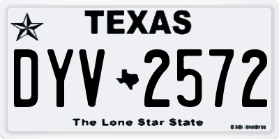 TX license plate DYV2572