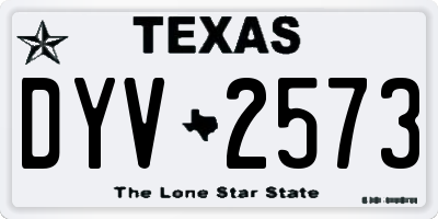 TX license plate DYV2573