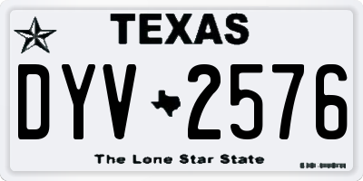 TX license plate DYV2576