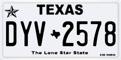 TX license plate DYV2578