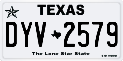 TX license plate DYV2579