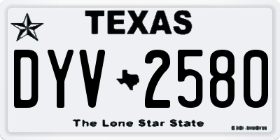TX license plate DYV2580