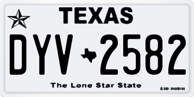 TX license plate DYV2582