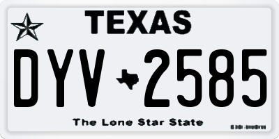 TX license plate DYV2585