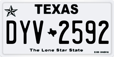 TX license plate DYV2592