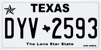 TX license plate DYV2593