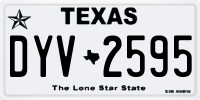 TX license plate DYV2595