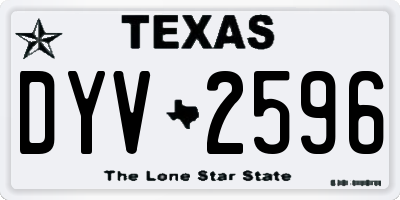 TX license plate DYV2596