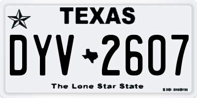 TX license plate DYV2607