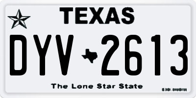 TX license plate DYV2613