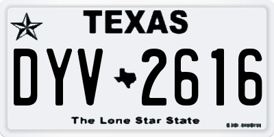 TX license plate DYV2616