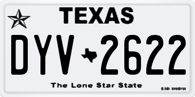 TX license plate DYV2622
