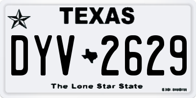 TX license plate DYV2629