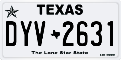 TX license plate DYV2631