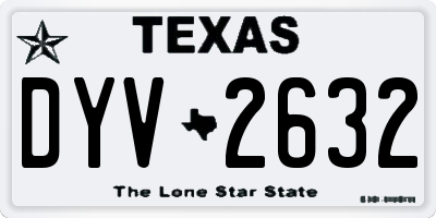 TX license plate DYV2632