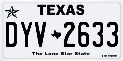 TX license plate DYV2633