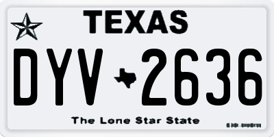 TX license plate DYV2636