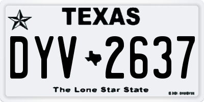 TX license plate DYV2637