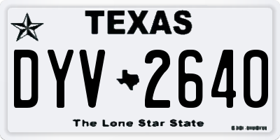 TX license plate DYV2640