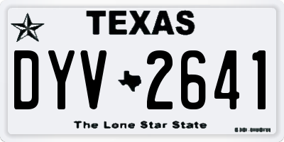 TX license plate DYV2641
