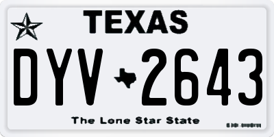 TX license plate DYV2643