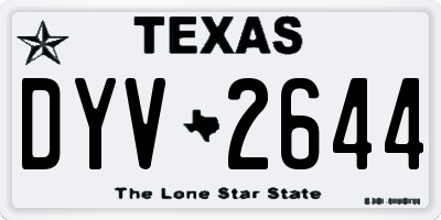TX license plate DYV2644