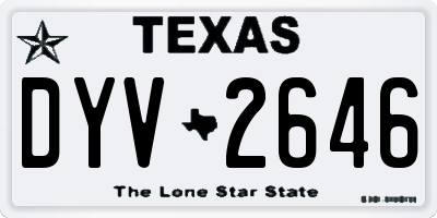 TX license plate DYV2646