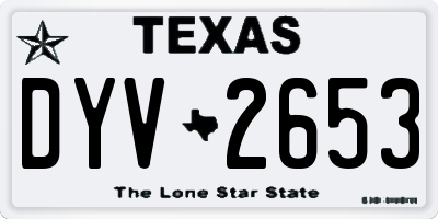 TX license plate DYV2653