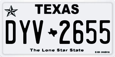 TX license plate DYV2655