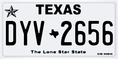 TX license plate DYV2656