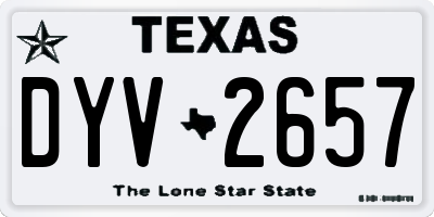TX license plate DYV2657