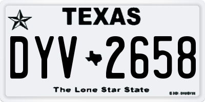 TX license plate DYV2658