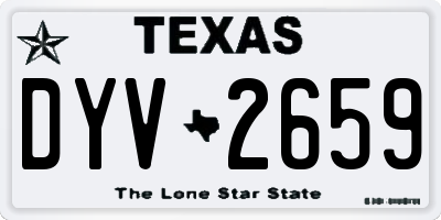 TX license plate DYV2659