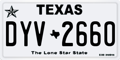 TX license plate DYV2660