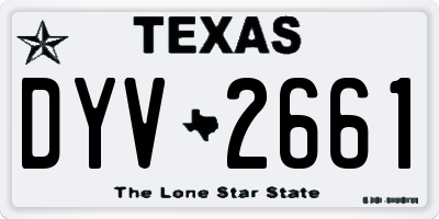 TX license plate DYV2661