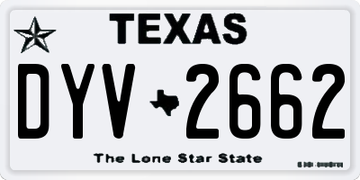 TX license plate DYV2662