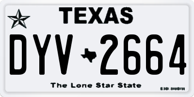 TX license plate DYV2664