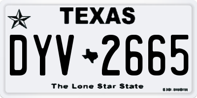 TX license plate DYV2665