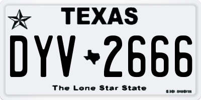 TX license plate DYV2666