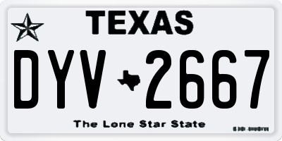 TX license plate DYV2667